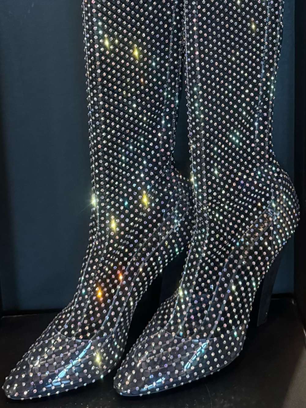 Saint Laurent Crystal Mesh Boots